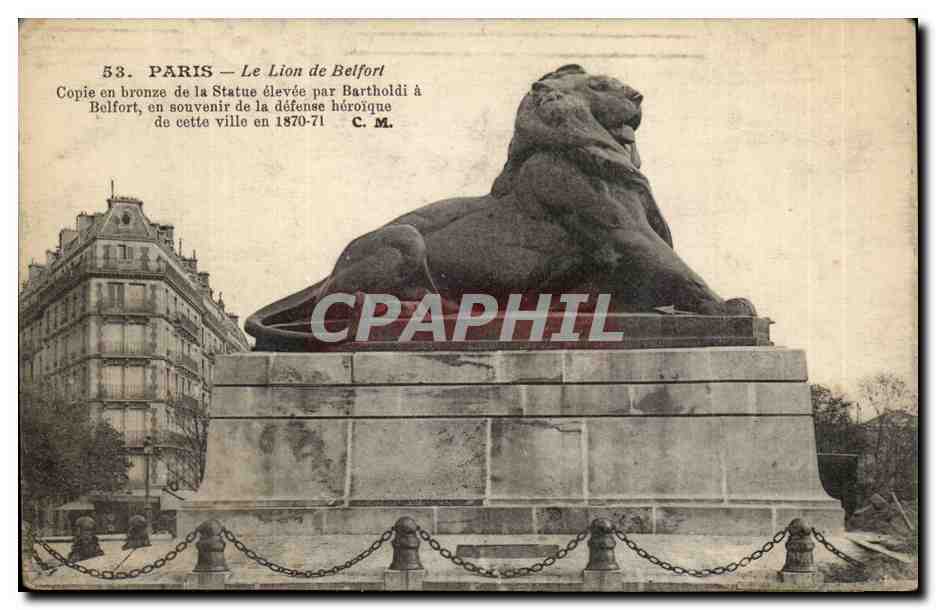 Paris (14)- Lion de Belfort-Place Denfert Rochereau-Oeuvre de Bartholdi-CPA