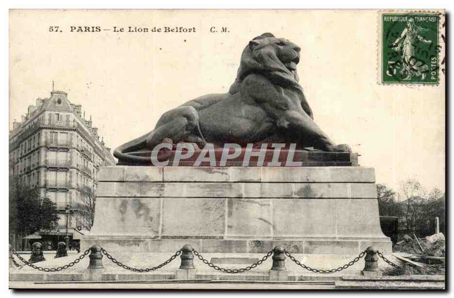 Paris (14)- Lion de Belfort-Place Denfert Rochereau-Oeuvre de Bartholdi-CPA