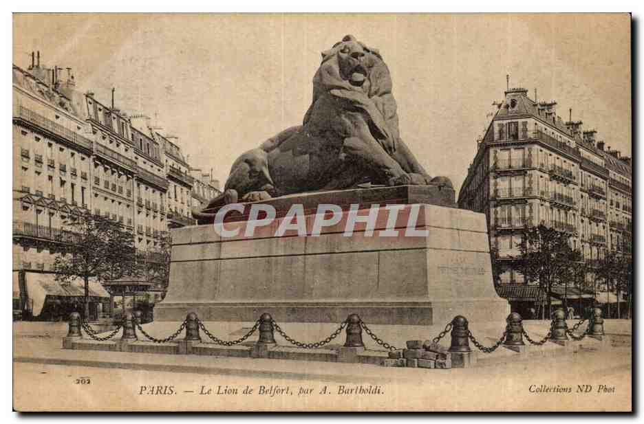 Paris (14)- Lion de Belfort--Place Denfert Rochereau-Oeuvre de Bartholdi-CPA