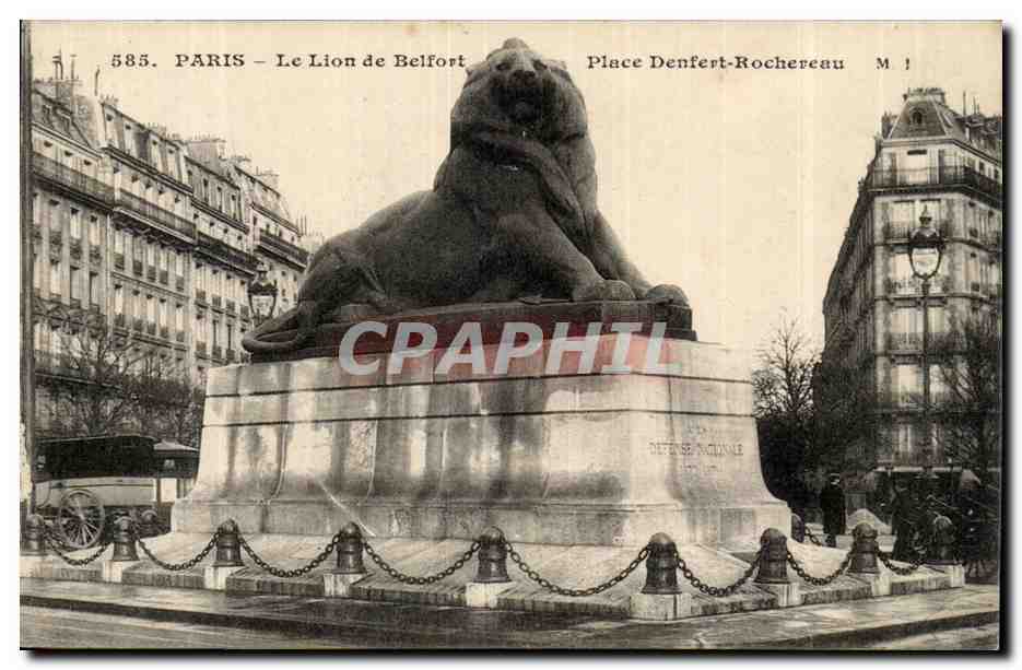 Paris (14)- Lion de Belfort--cheval--Place Denfert Rochereau-Oeuvre de Bartholdi-CPA