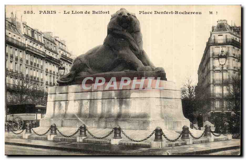 Paris (14)- Lion de Belfort--cheval--Place Denfert Rochereau-Oeuvre de Bartholdi-CPA