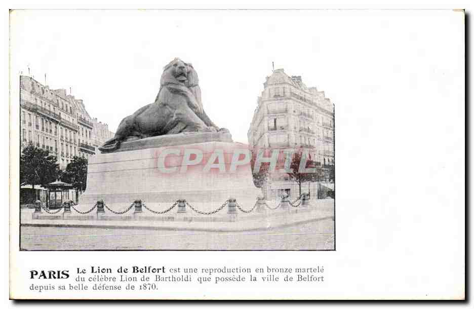 Paris (14)- Lion de Belfort- -Place Denfert Rochereau-Oeuvre de Bartholdi-CPA