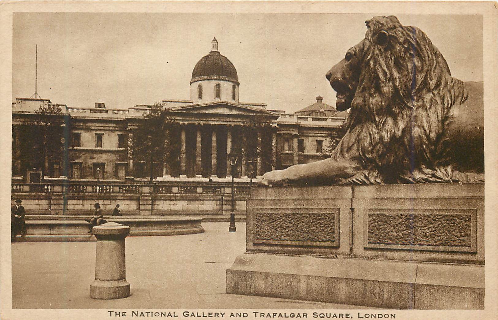 CPA London the national gallery and trafalgar square Lion