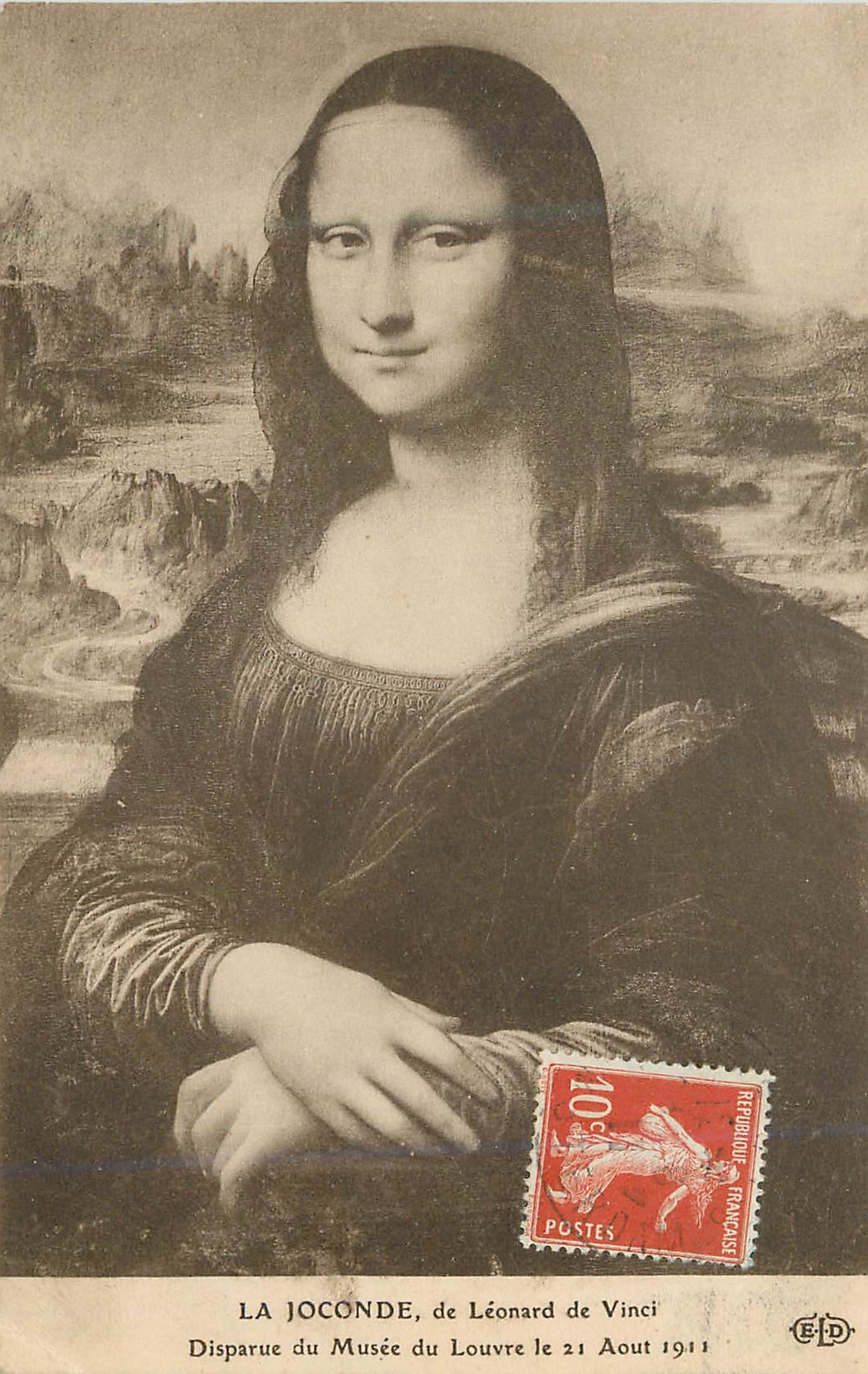 CPA La joconde de Leonard de Vicni disparue du musee du Louvre le 21 aout 1911