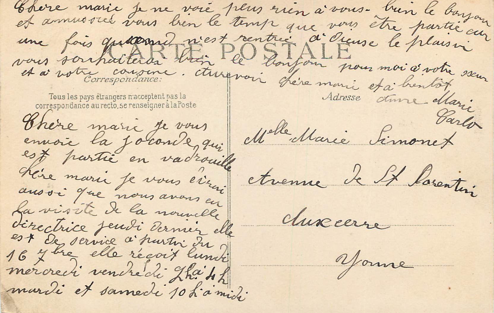 CPA La joconde de Leonard de Vicni disparue du musee du Louvre le 21 aout 1911 — Back