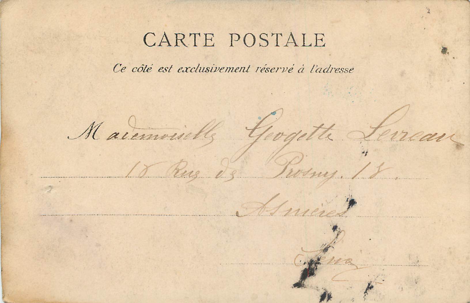 CPA Peinture — Verso