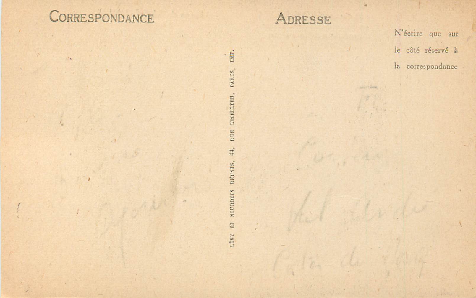 Abbaye de Saint-Denis — avant et après l'incendie de la Flèche — Lévè et Neurdein, Imp. Paris — Verso
