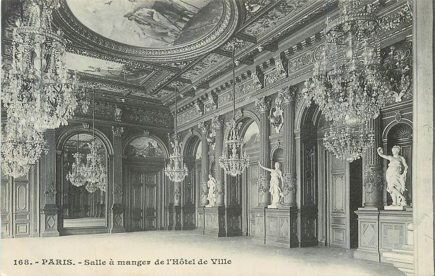 CPA Paris salle a manger de l'hotel de ville