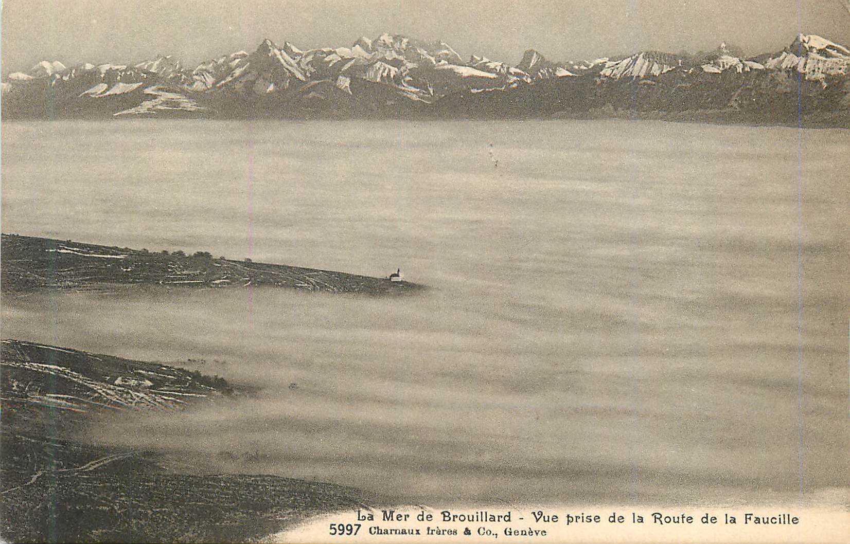 La Mer de Brouillard - Vue prise de la Route de la Faucille — Charnaux frères & Co., Genève, n° 5997