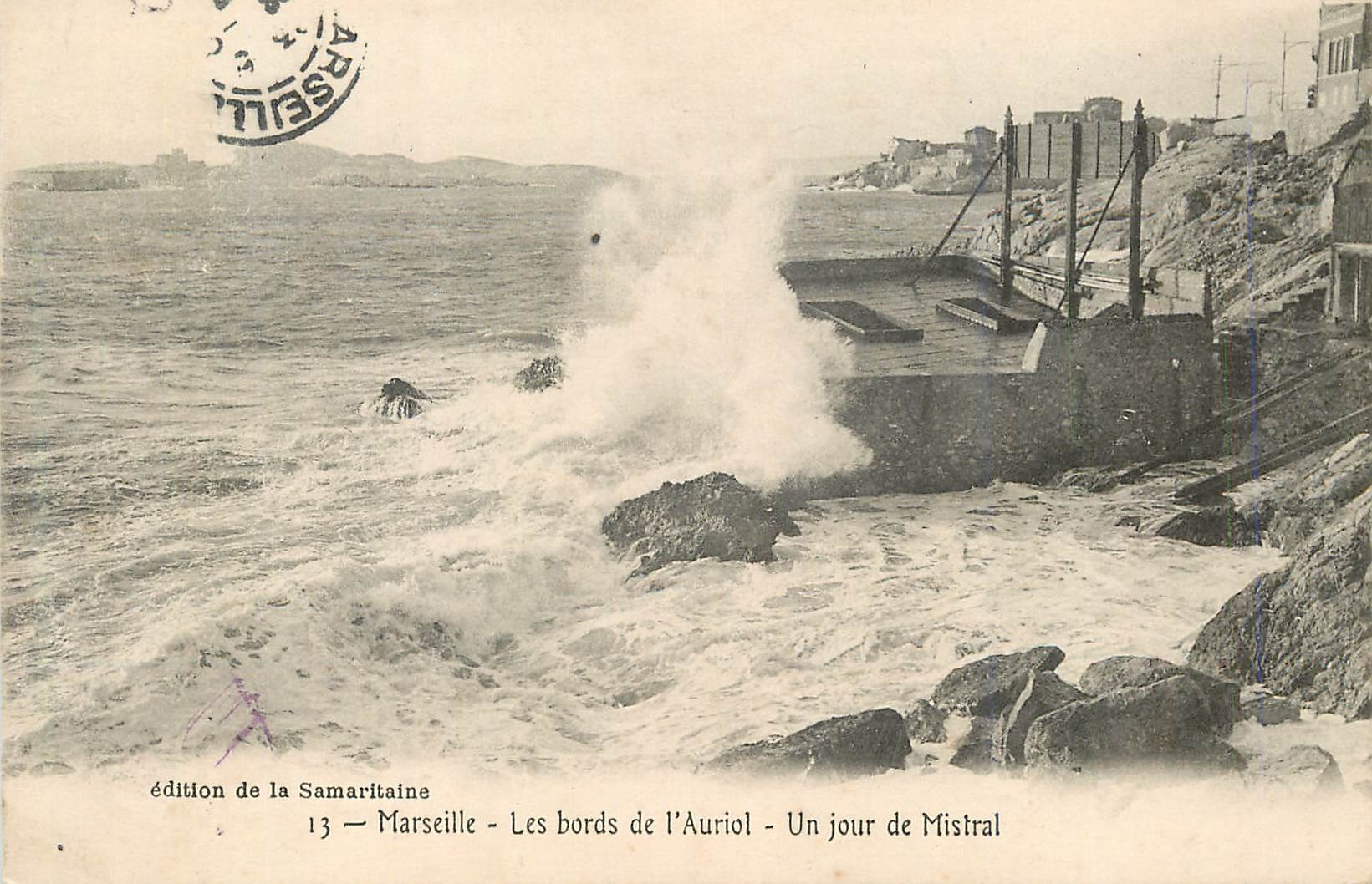 CPA Marseille les bords de l'auriol un jour de mistral