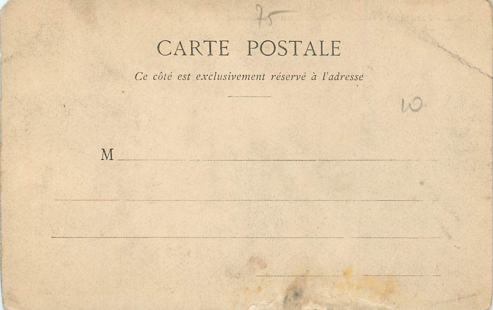 CPA Paris jardins de l'infante monument de raffet — Rückseite