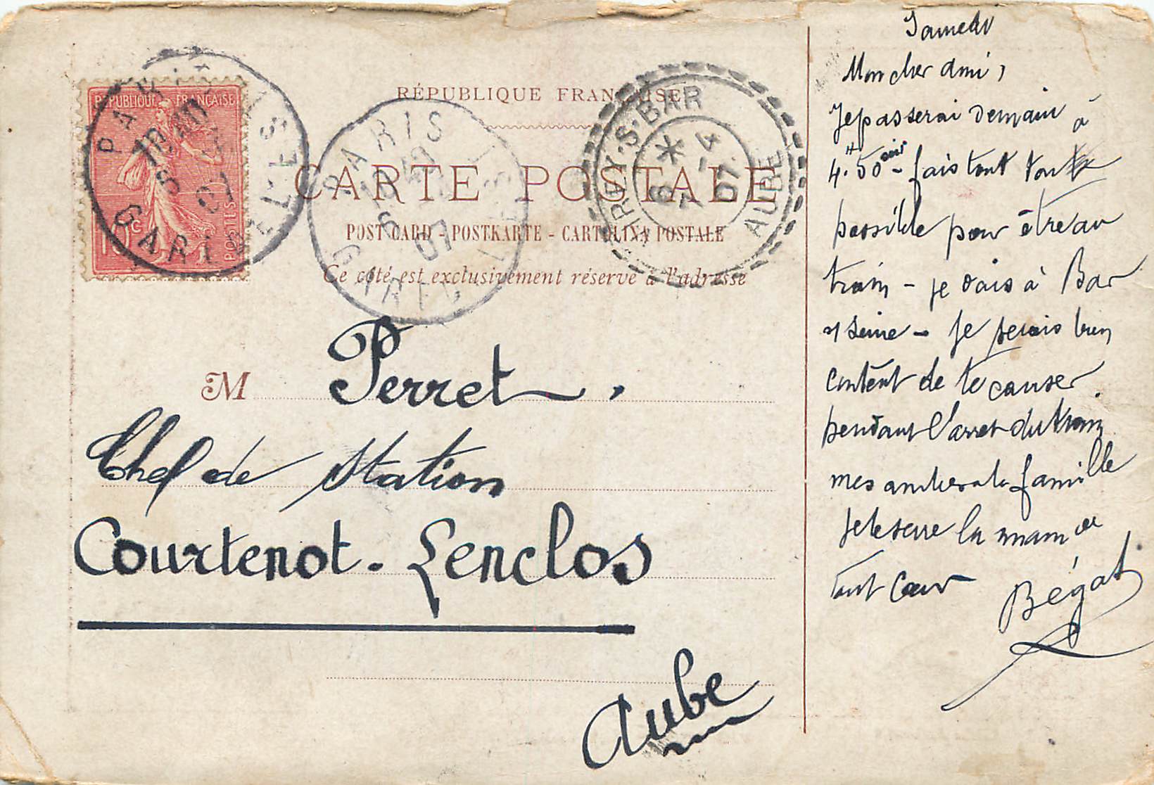 CPA Paris le ciel montmartre visions la confession — Rückseite