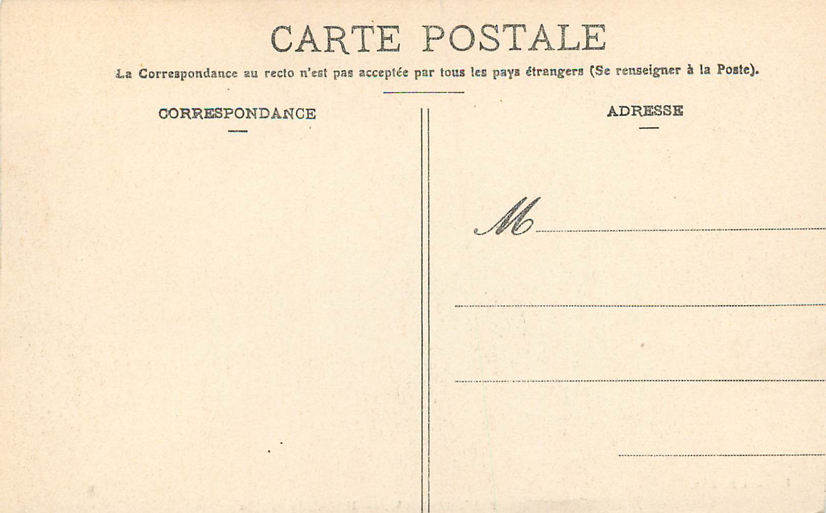 CPA Narbonne hotel de ville — Rückseite