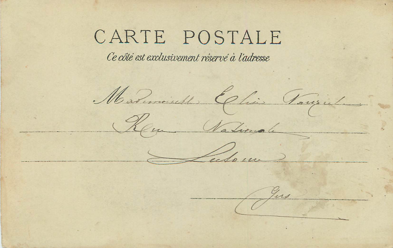 CPA Gavarnie vue generale (carte 1900) — Rückseite