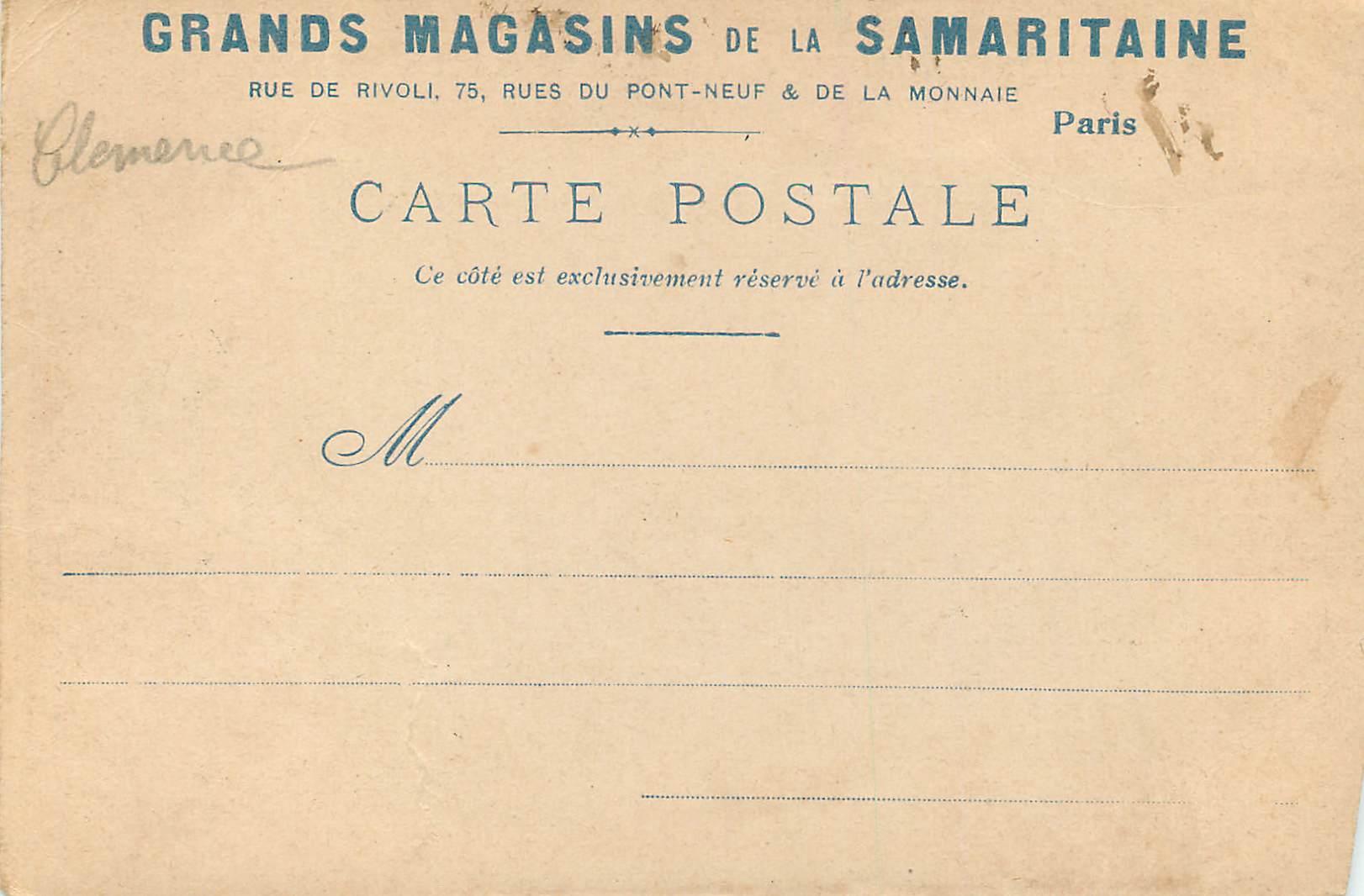CPA Paris la fontaine carpeaux — Verso