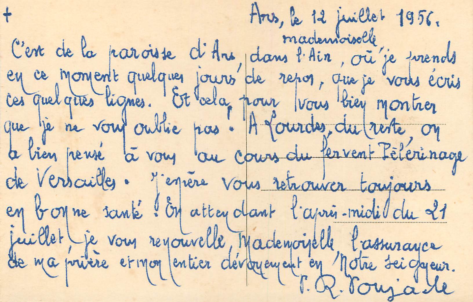 CPA Ain le saint cure d'ars Villand vernu — Rückseite