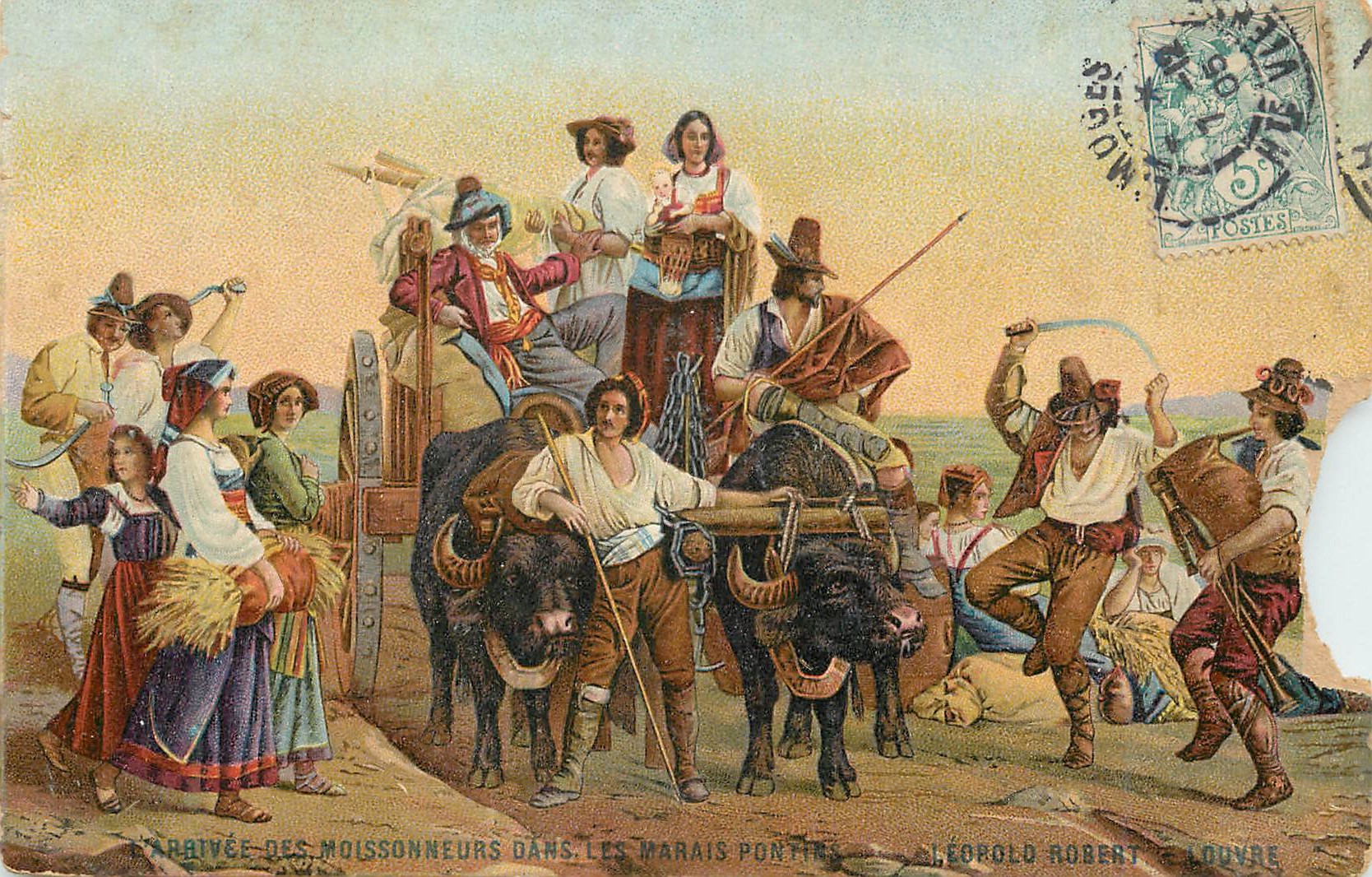 L'ARRIVÉE DES MOISSONNEURS DANS LES MARAIS PONTINS — Léopold Robert — Louvre
