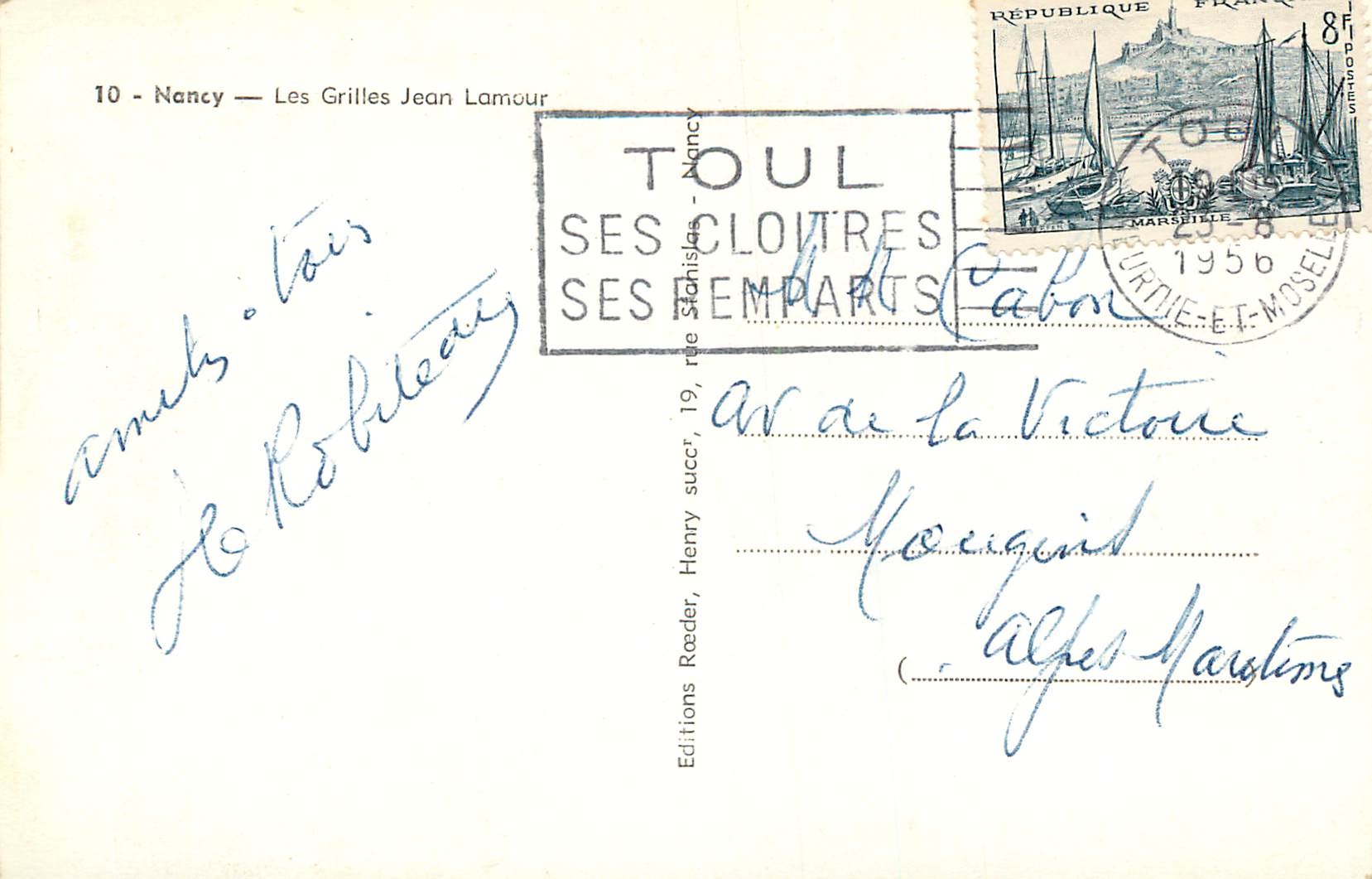 CPM Nancy les grilles jean lamour — Rückseite