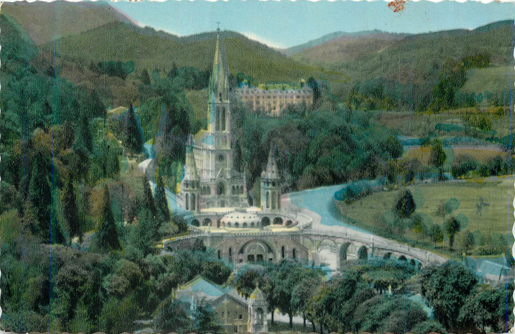CPM Lourdes la basilique et le gave monument interallie