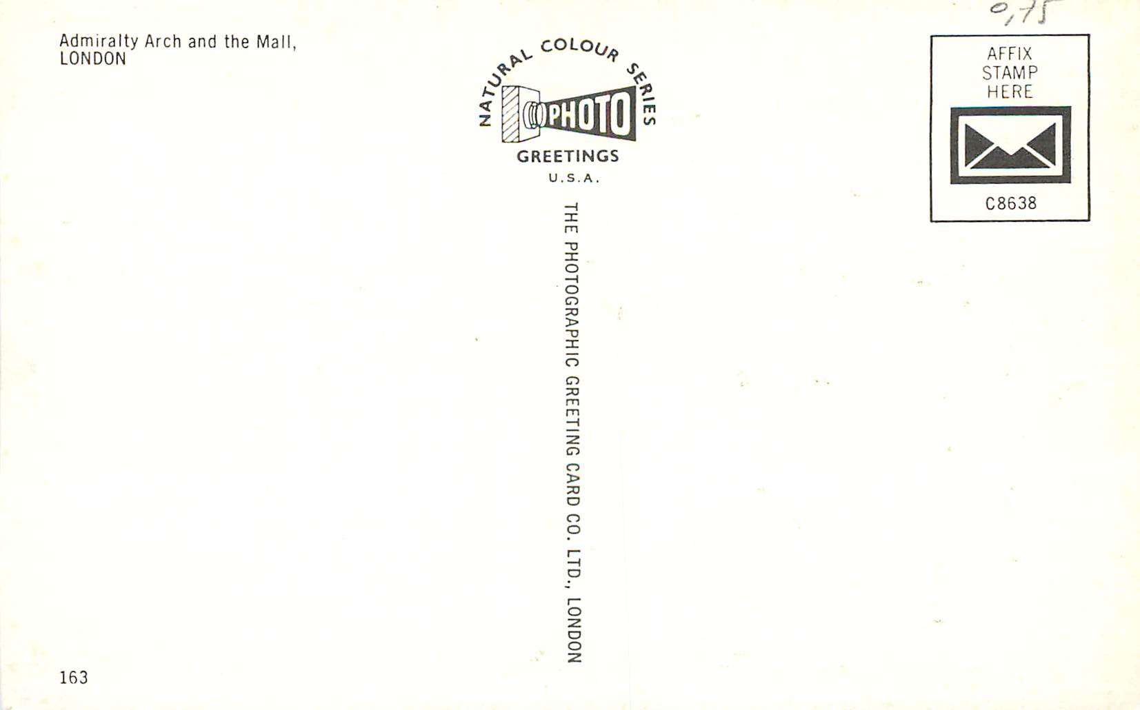 CPM London admiralty arch and the mall — Rückseite