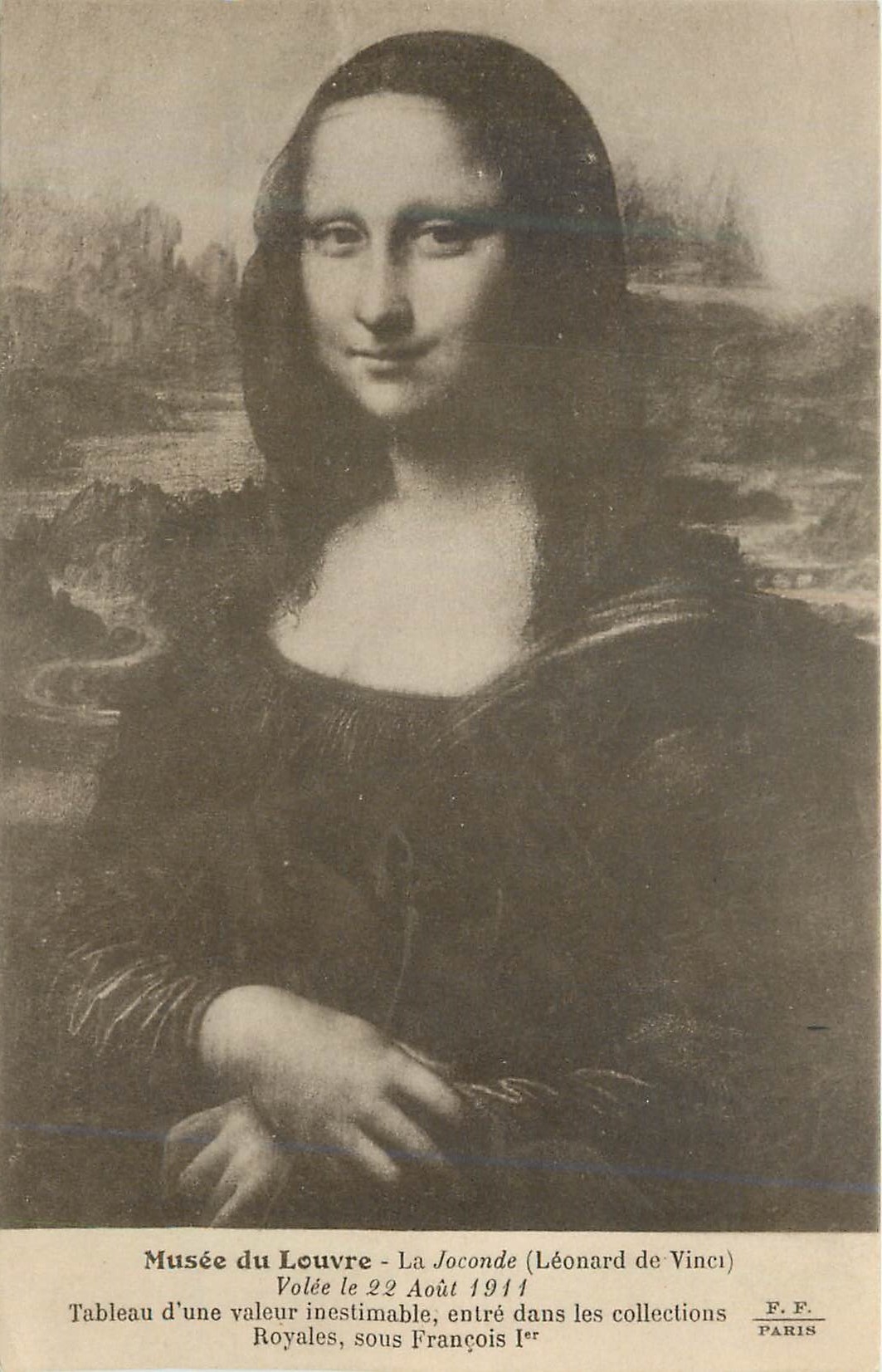 CPA Musee du Louvre la joconte (Leonard de vinci) volee le 22 aout Joconde