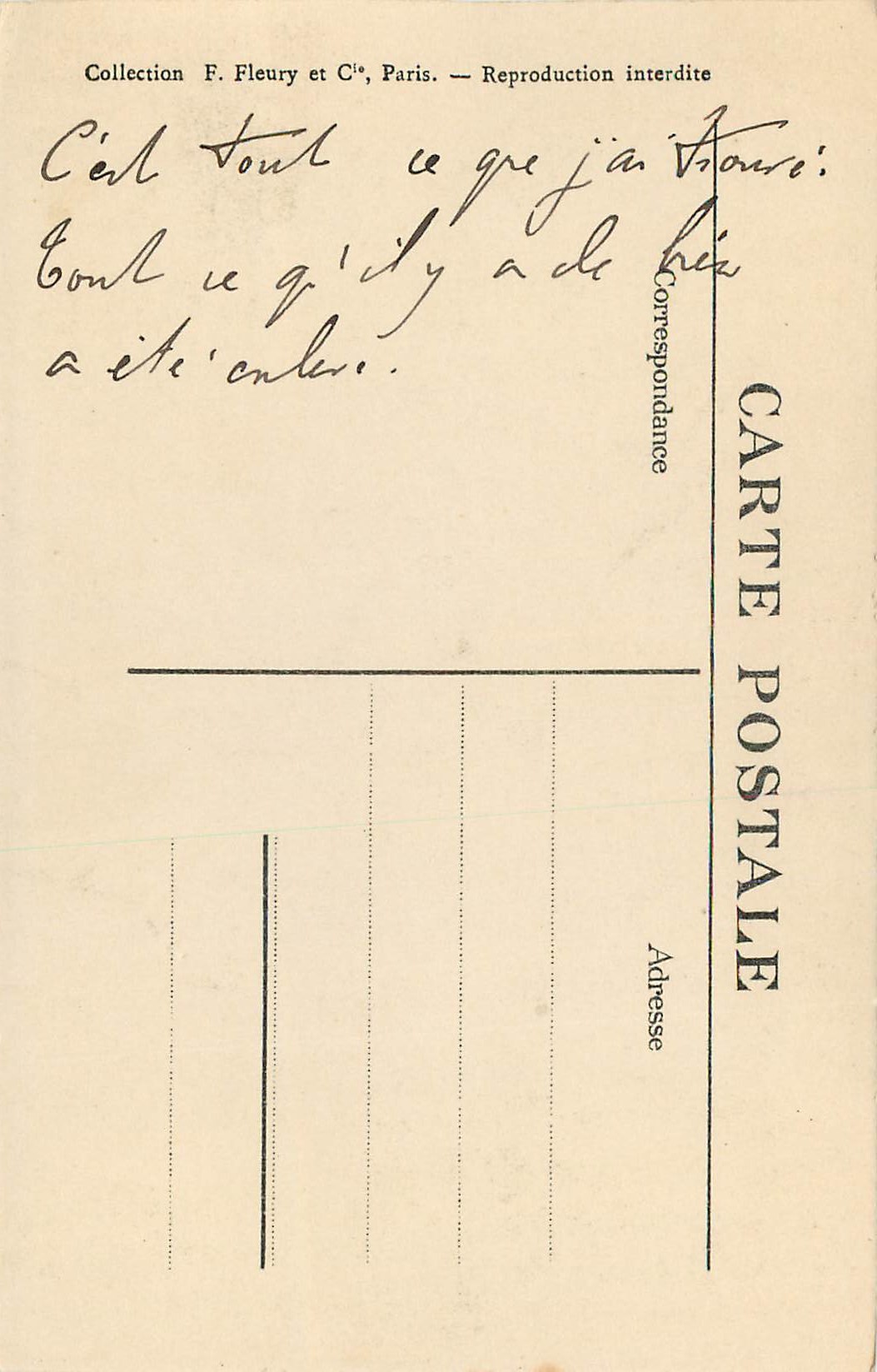 CPA Musee du Louvre la joconte (Leonard de vinci) volee le 22 aout Joconde — Verso