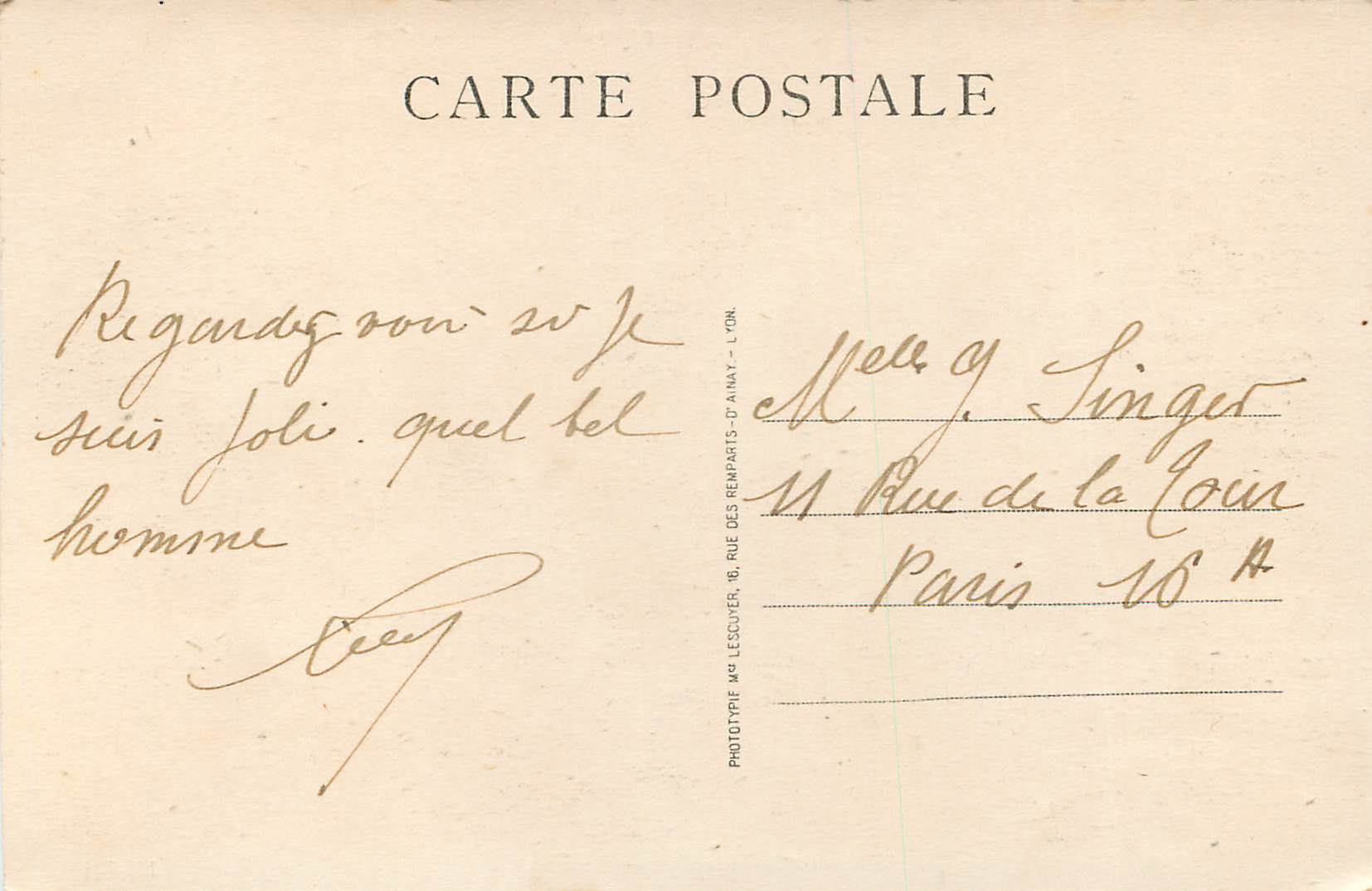 CPA Lyon artistique parc de la tete d'or le lac — Verso