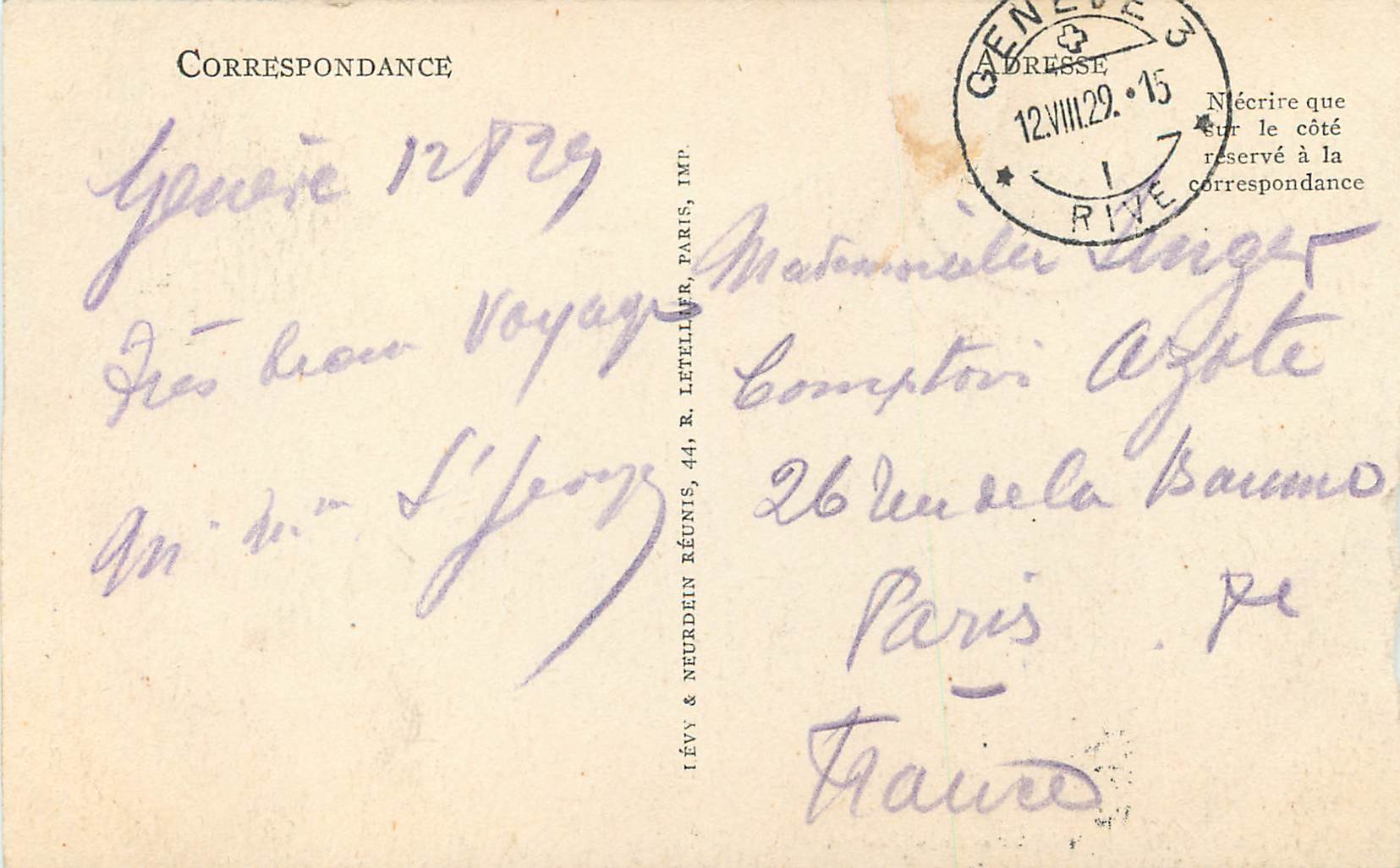 CPA Geneve cathedrale saint pierre — Verso