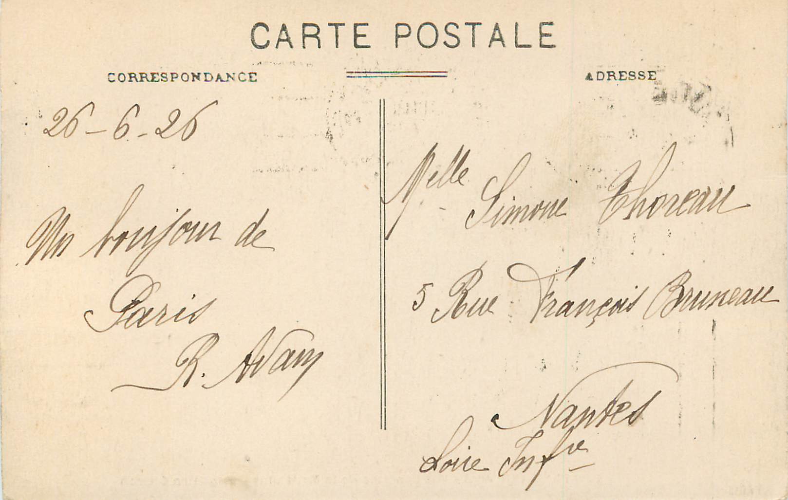 CPA Tout Paris (VIIe arr) vue generale de la madeleine — Rückseite