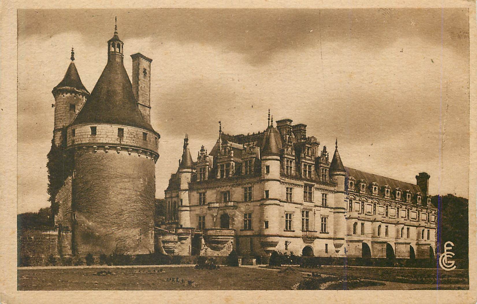 CPA Chenonceaux (I et V) le chateau et les jardins