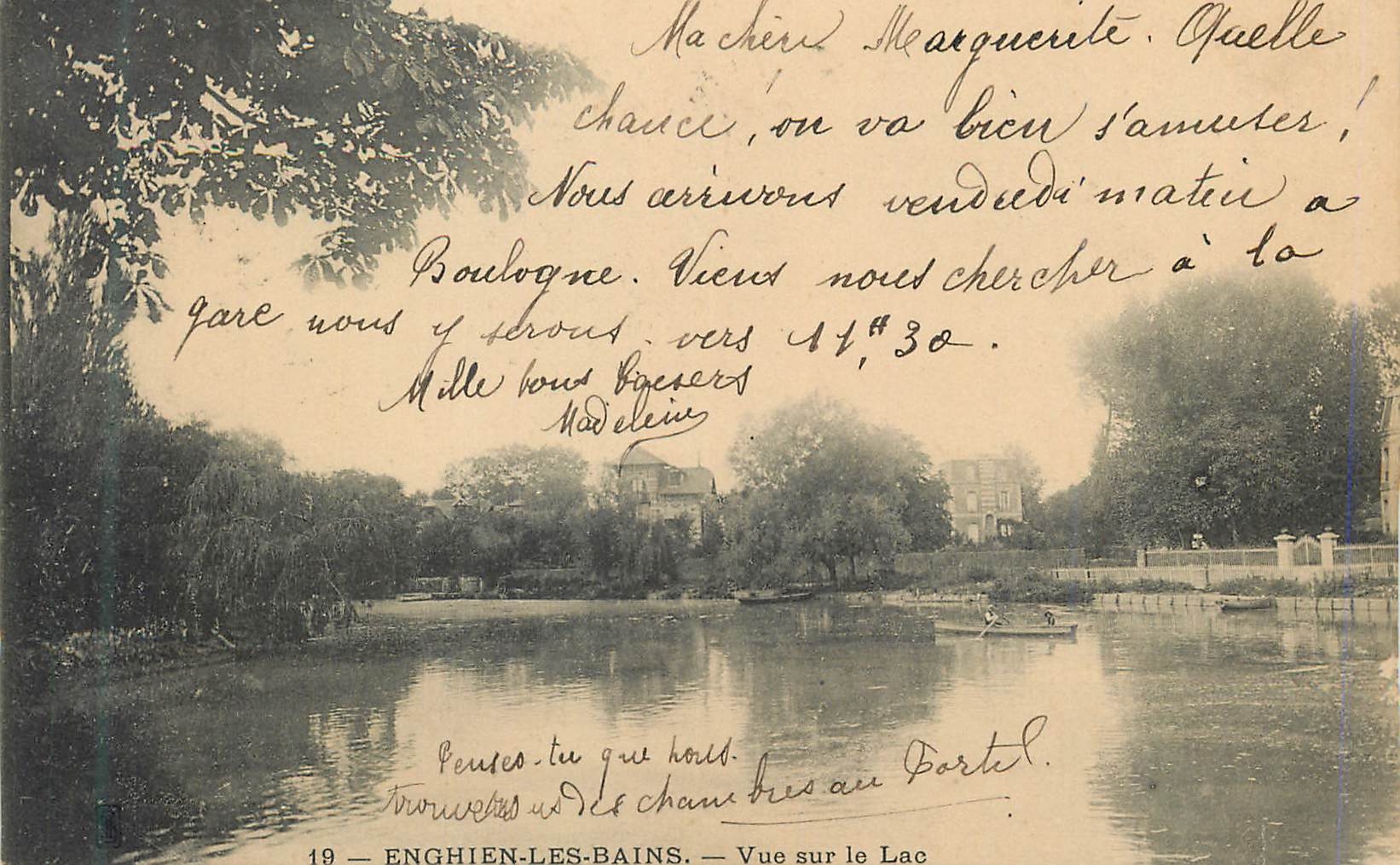 CPA Enghien les bains vue sur le lac