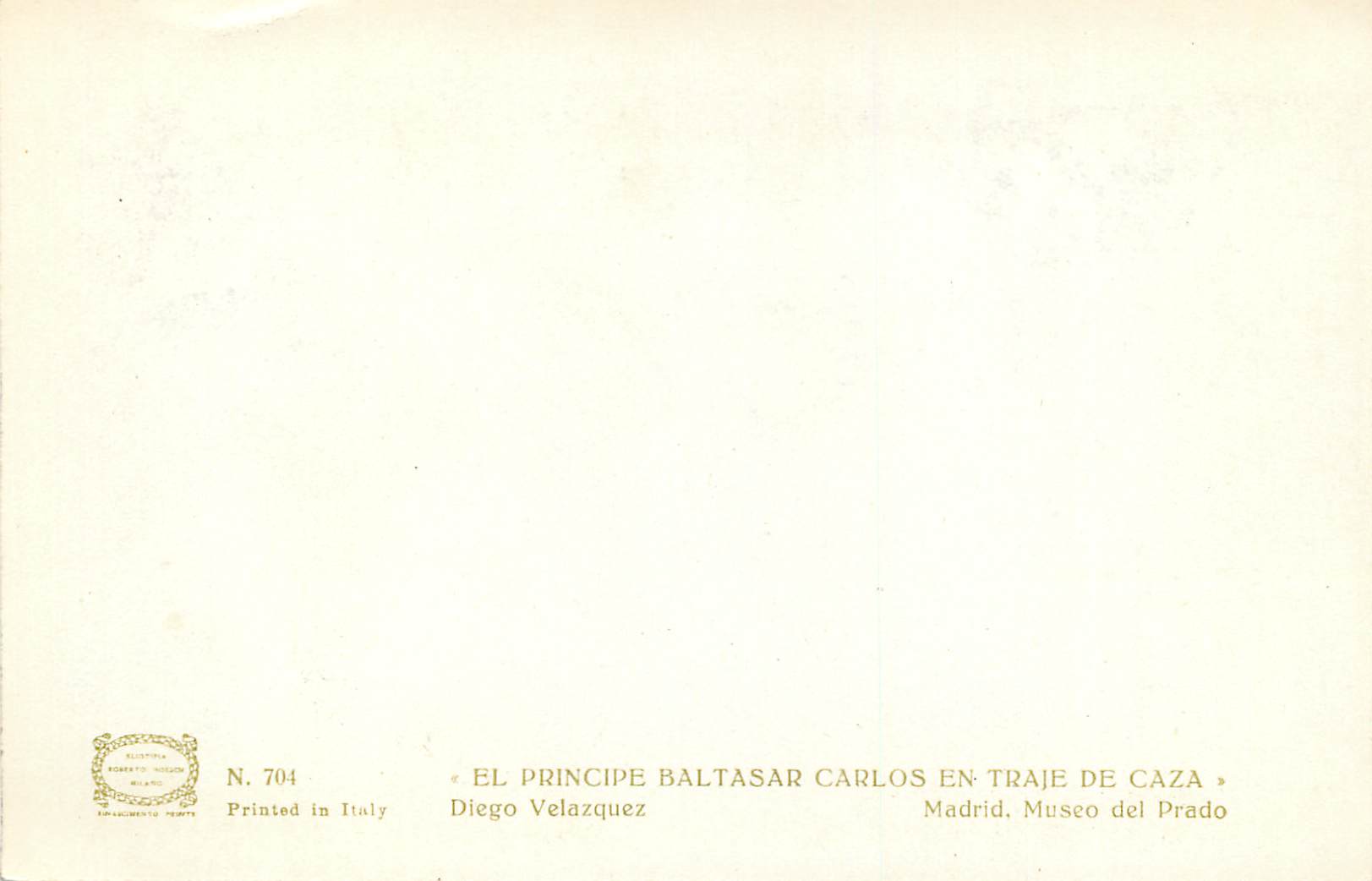 CPM En principe baltasar carlos en traie de caza — Verso