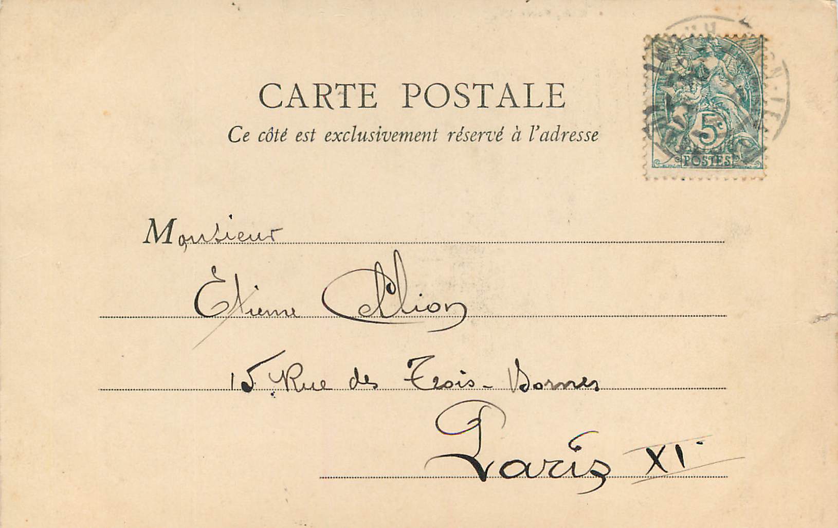 CPA Lyon fontaine de la place des Jacobins — Rückseite