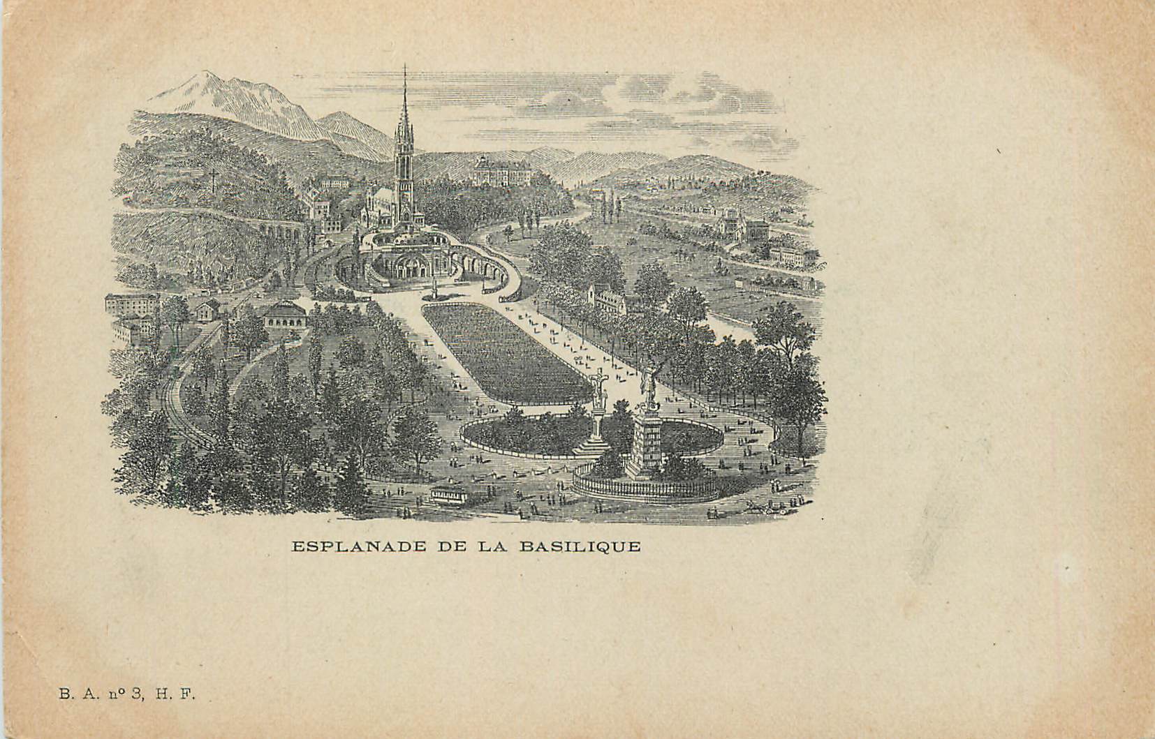 CPA Esplanade de la basilique Lourdes