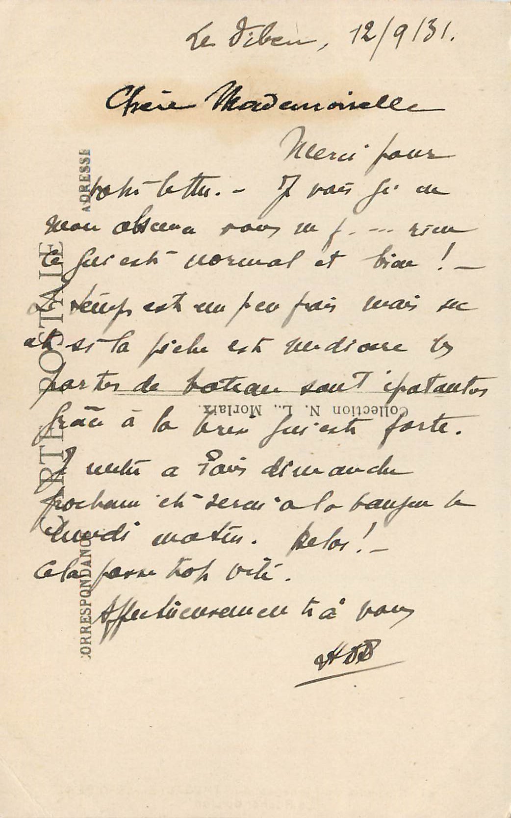 CPA Environs de Plougasnou Tregastel le Diben le rocher de lion — Rückseite