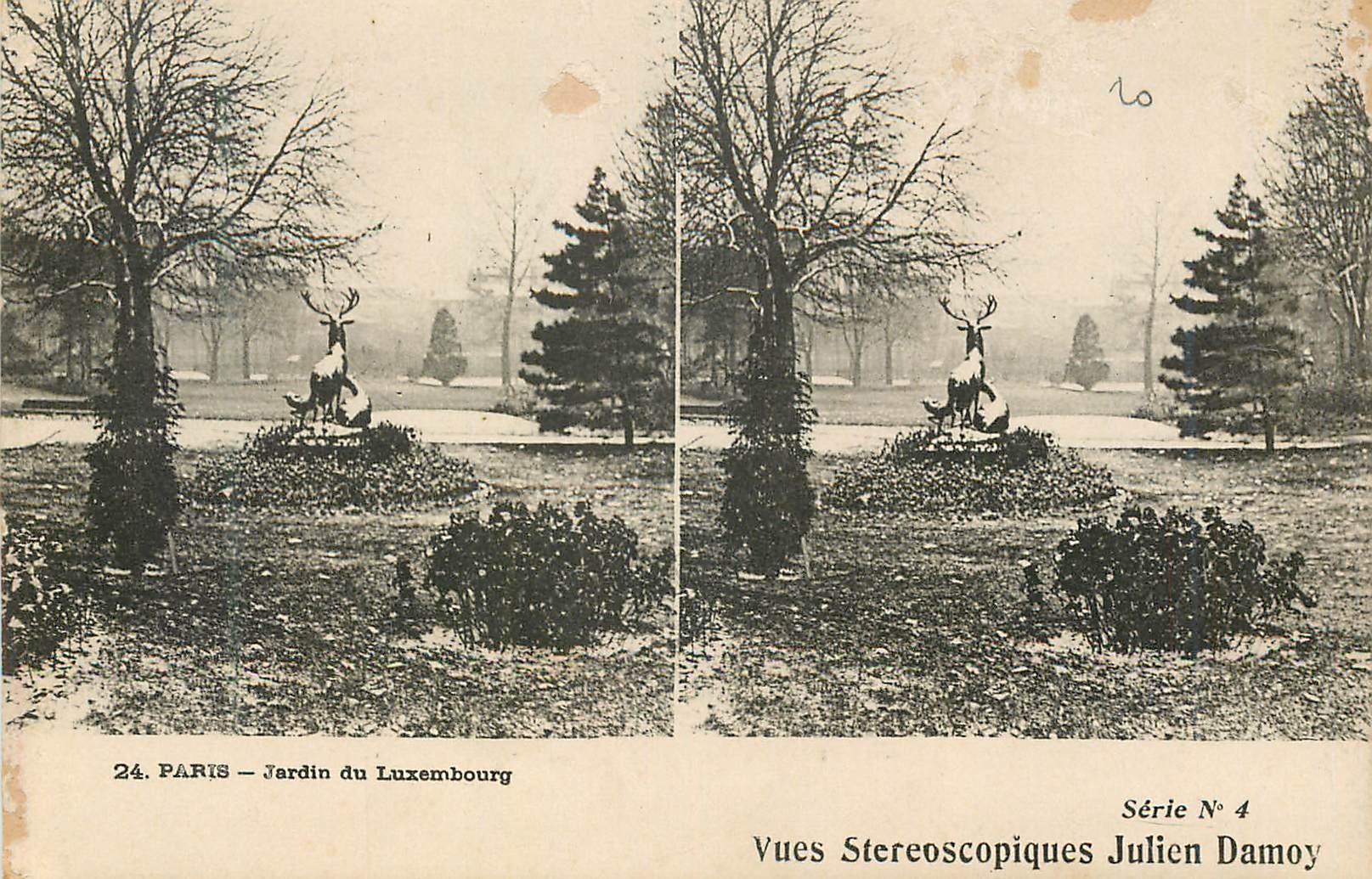 CPA Paris jardin du luxembourg vues stereoscopiques julien damoy