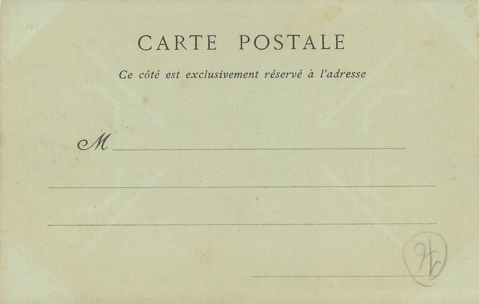 CPA Fecamp distillerie de la benedictine le square (carte 1900) — Verso