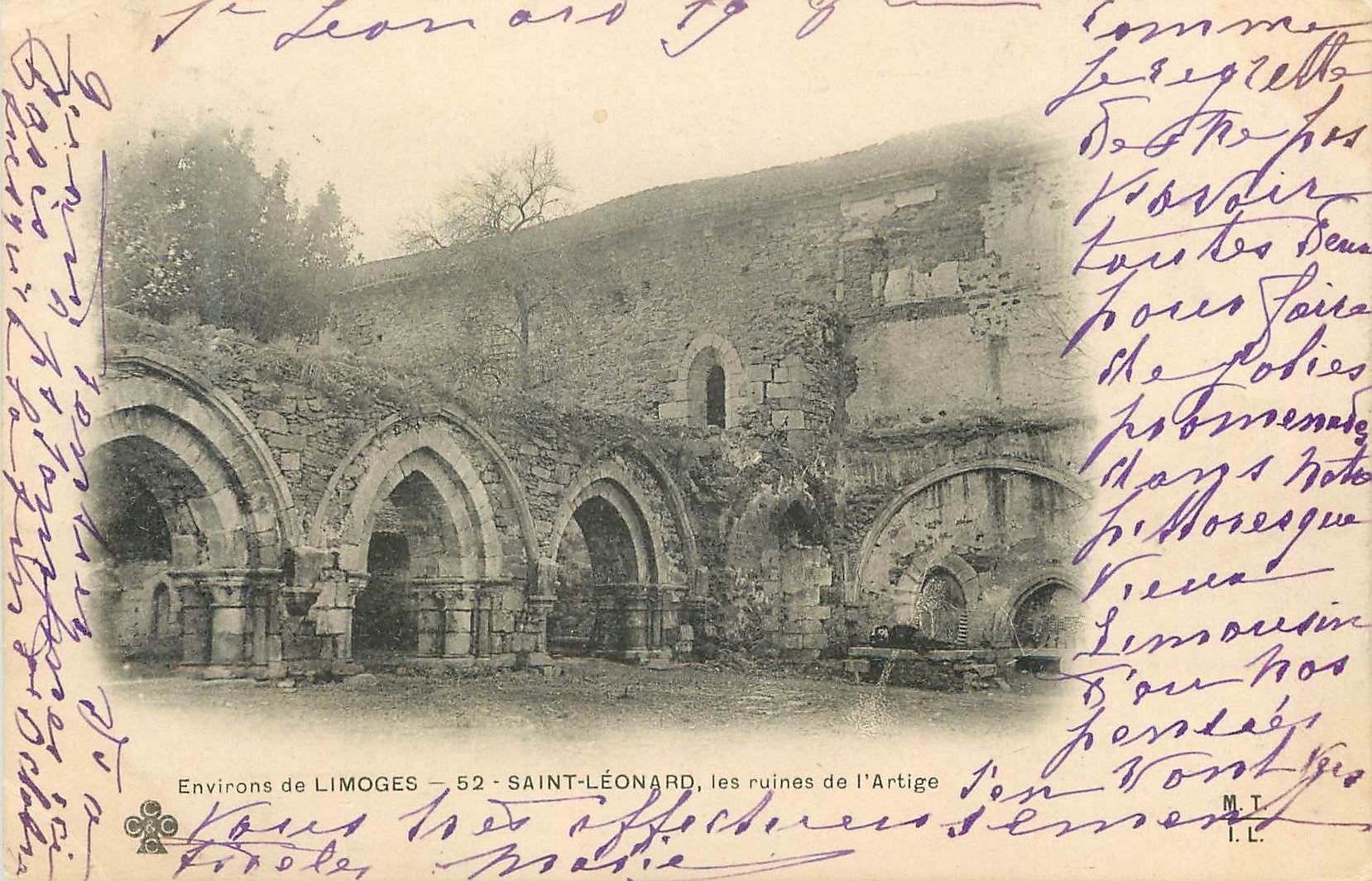 CPA Environs de Limoges Saint leonard les ruines de l'artige (carte 1900)