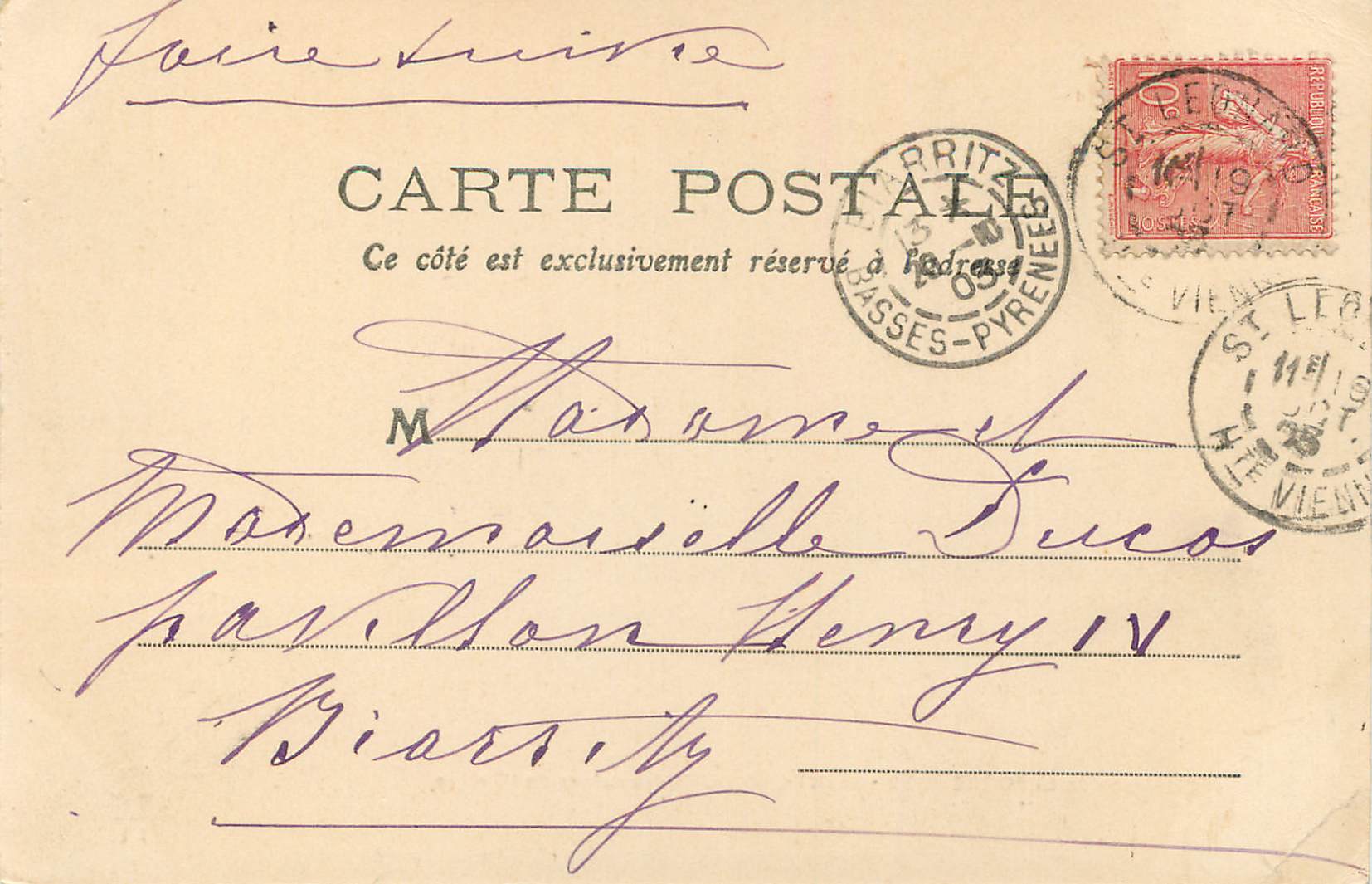 CPA Environs de Limoges Saint leonard les ruines de l'artige (carte 1900) — Rückseite