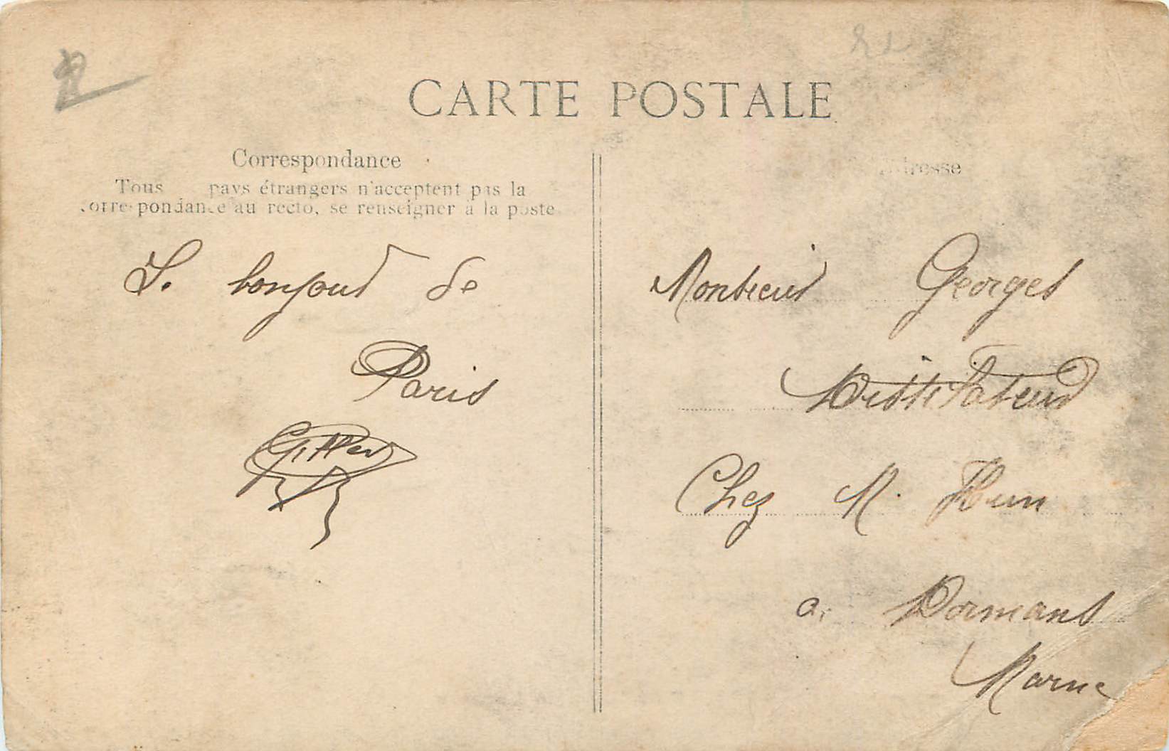CPA Paris le Louvre — Rückseite