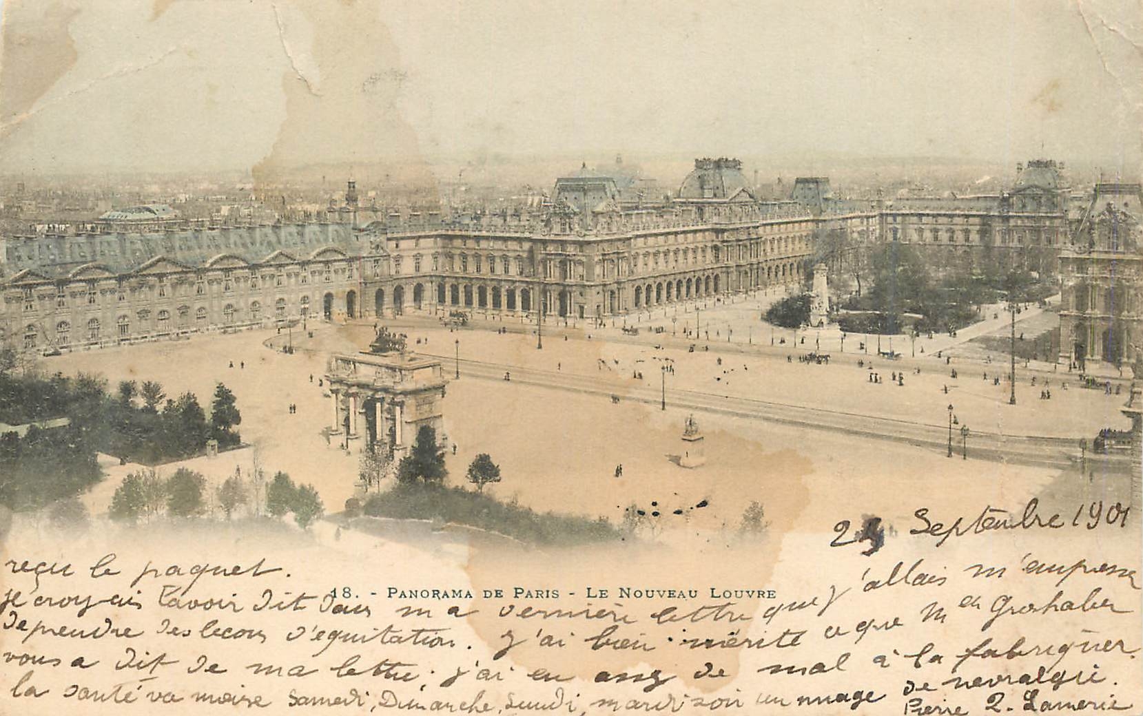 CPA Paris panorama le nouveau Louvre