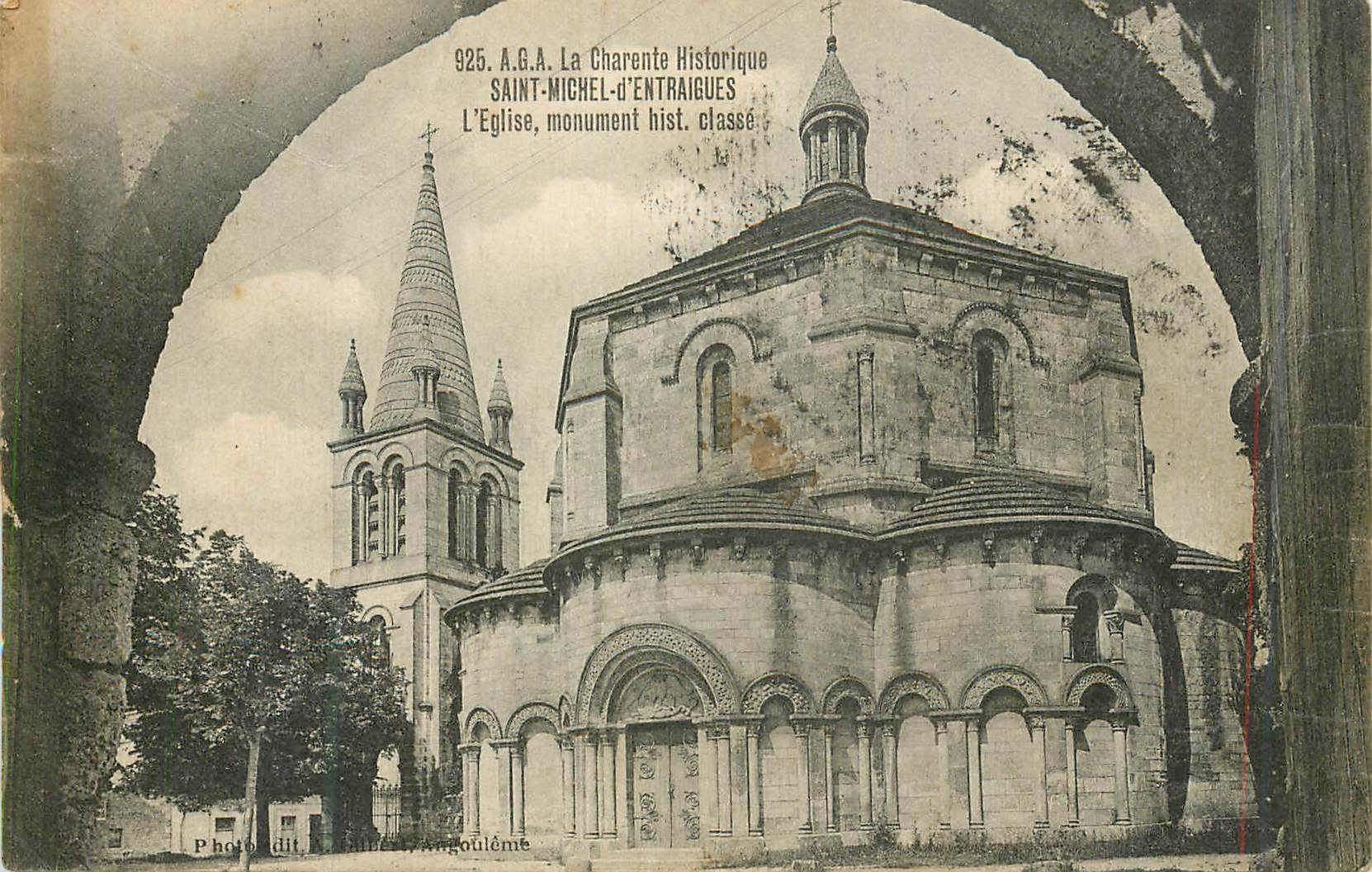 CPA AGA la charente historique Saint michel d'entraigues l'eglise monument hist classe