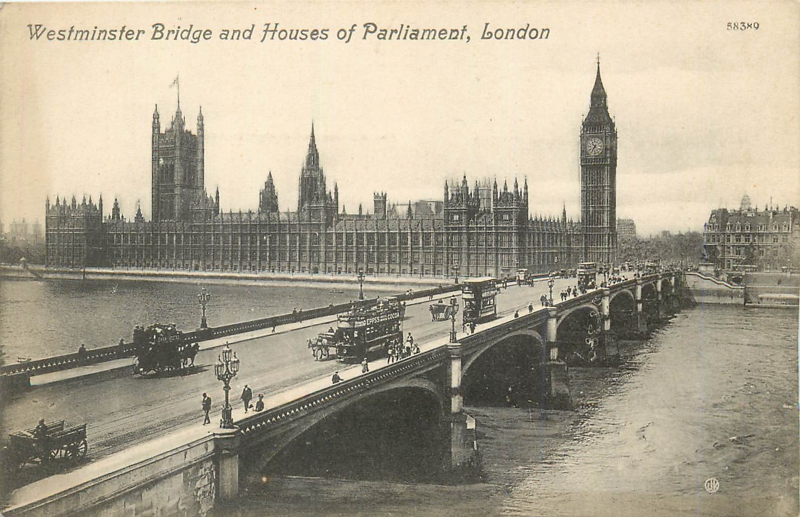 Westminster Bridge and Houses of Parliament, London — Valentine's Series n°58349