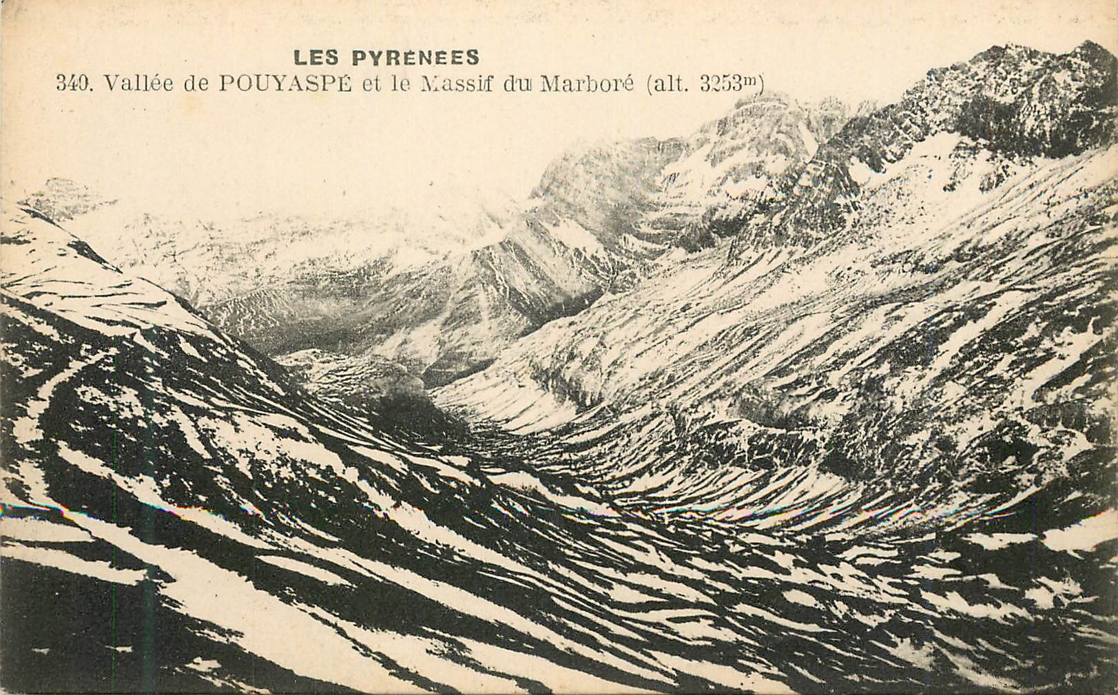CPA Vallee de Pouyaspe et le massif du marbore (alt 3253 m)