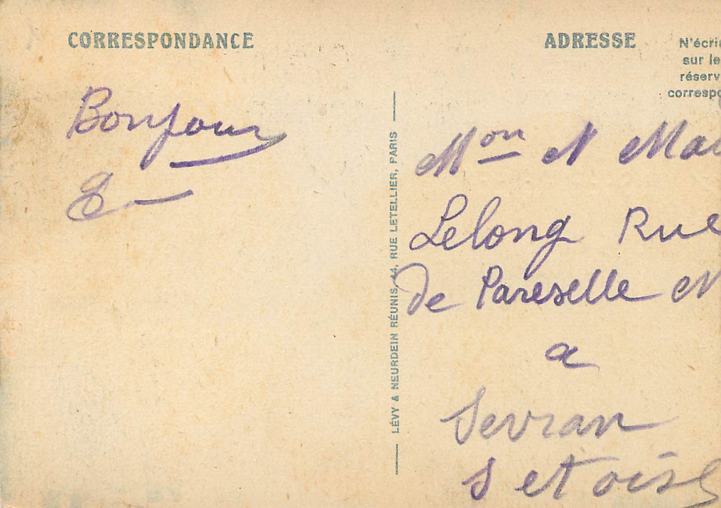 CPA Lourdes la grotte — Verso