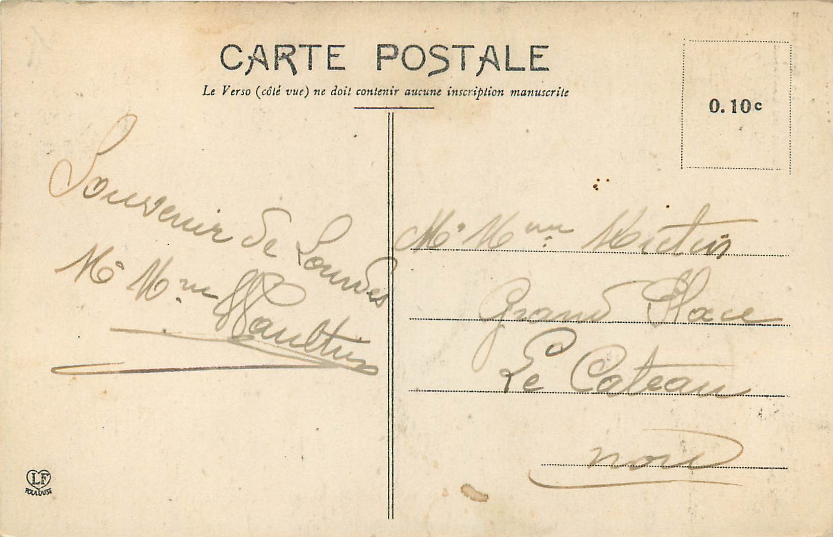 CPA Lourdes La basilique et montagne du calvaire Vaches — Verso