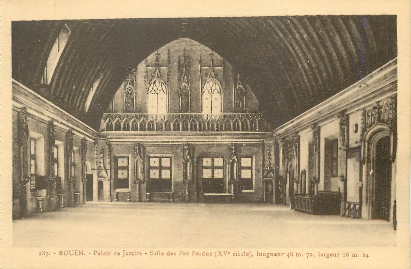 CPA Rouen palais de justice salle des pas perdus (XVe s) long 48 m larg 16 m24