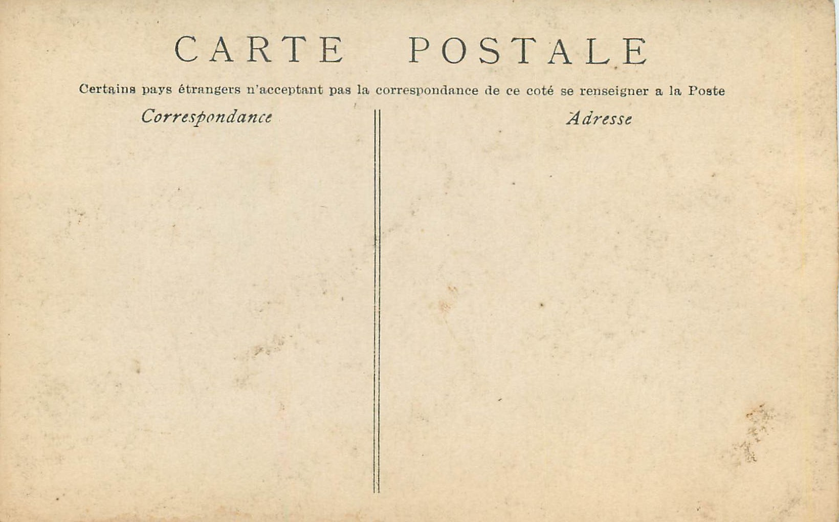 CARTE PHOTO Château — Rückseite