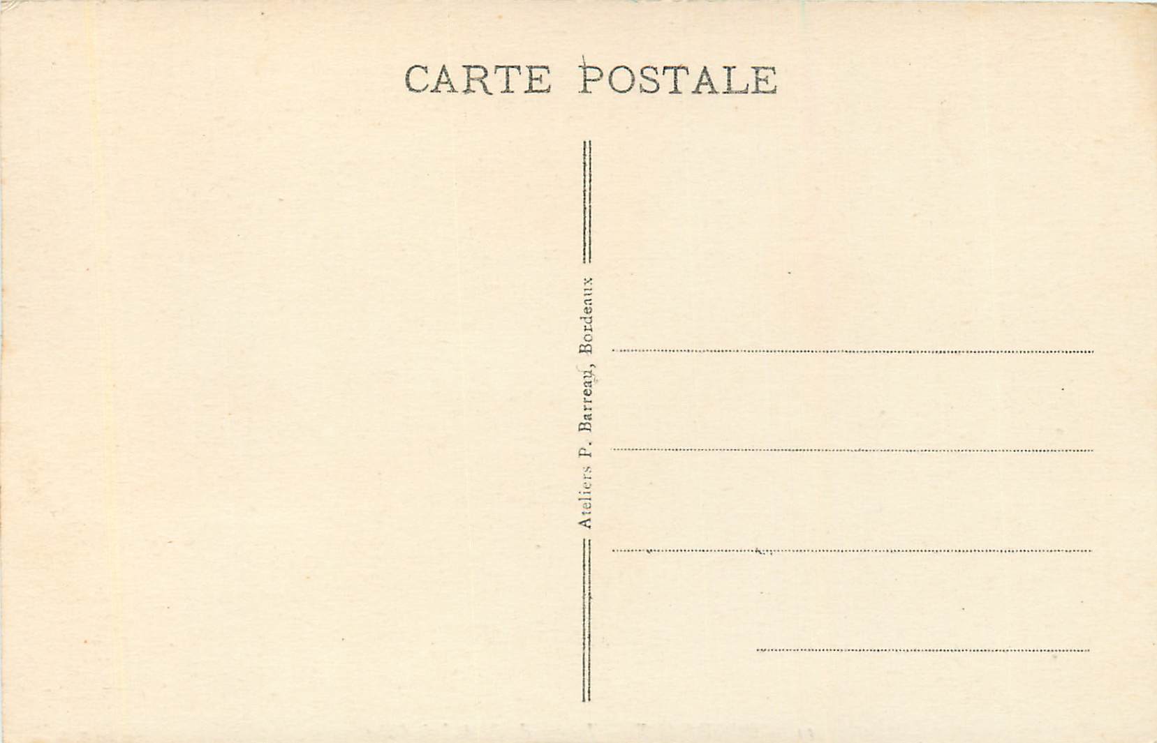 CPA Bordeaux jardin de l'hotel de ville — Rückseite