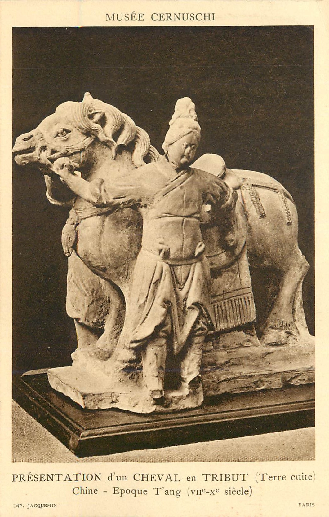 CPA Presentation d'un cheval en tribut (terre cuite) chine epoque tang (VIIe Xe s) Musee Cernuschi Paris